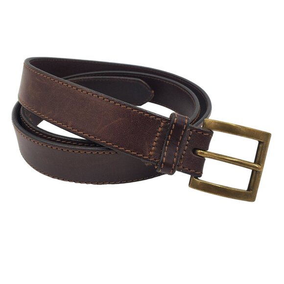 Eddie Bauer Men's Dress Casual Belt Size 48 #2130 Brown Italian Leather - Picture 1 of 16